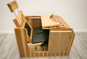 Health Mate - Essential Lounge Infrared Sauna facing far right showing side and inside seat cushion