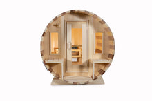 Load image into Gallery viewer, Dundalk Leisurecraft Canadian Timber Tranquility Barrel Sauna facing front with white background