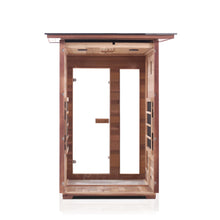 Load image into Gallery viewer, Enlighten Sauna Rustic 2 Person Slope Roof Inside view with front panel door taken off