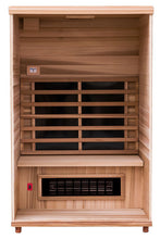 Load image into Gallery viewer, Health Mate - Renew II Infrared Sauna front facing view with front panel removed to show inside structure