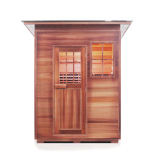 Load image into Gallery viewer, Enlighten Sauna Sierra 3 Person Slope Roof facing front in a white background