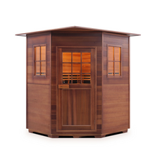 Load image into Gallery viewer, Enlighten Sauna - Sapphire 4 Corner Indoor Infrared/Traditional Hybrid Sauna
