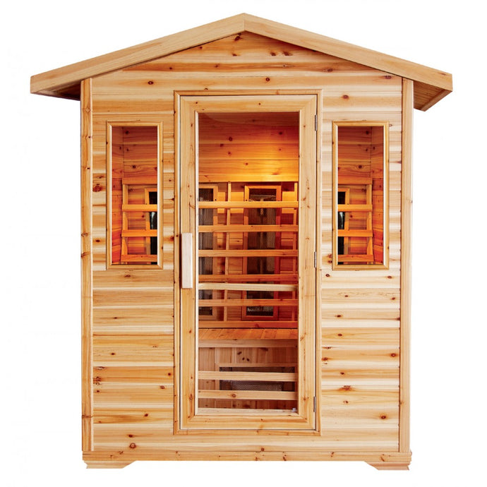 4 Person Outdoor Sauna w/Ceramic Heaters - HL400D Cayenne (8-10 Week Lead Time)