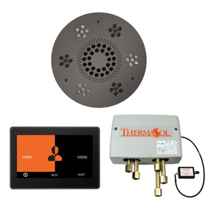 The Wellness Shower Package with ThermaTouch by ThermaSol 10 inch round black nickel