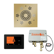 Load image into Gallery viewer, The Wellness Shower Package with ThermaTouch by ThermaSol 7 inch square polished brass