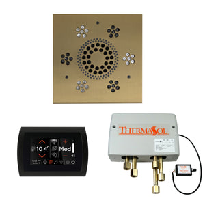 The Wellness Shower Package with SignaTouch by ThermaSol square satin brass