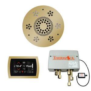 The Wellness Shower Package with SignaTouch Trim Upgraded by ThermaSol round polished brass