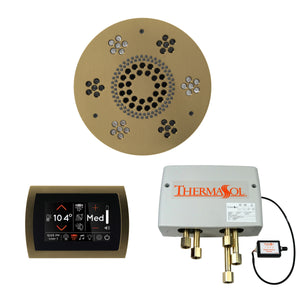 The Wellness Shower Package with SignaTouch Trim Upgraded by ThermaSol round satin brass