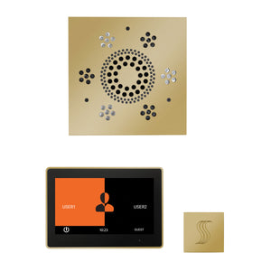 The Wellness Steam Package with ThermaTouch by ThermaSol 10 inch square polished brass