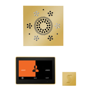 The Wellness Steam Package with ThermaTouch by ThermaSol 10 inch square polished gold