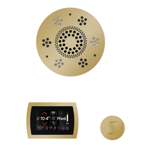 The Wellness Steam Package with SignaTouch by ThermaSol round polished brass trim upgraded
