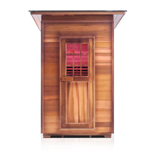 Load image into Gallery viewer, Enlighten Sauna Sierra 2 Person Slope Roof facing front with white background