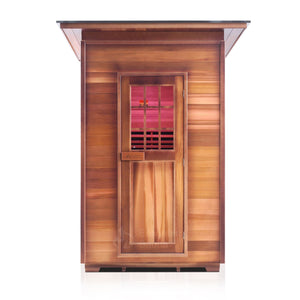 Enlighten Sauna Sierra 2 Person Slope Roof facing front with a white background