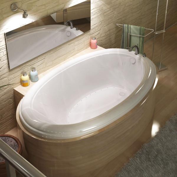 Atlantis Whirlpools Petite 44 x 78 Oval Air Jetted Bathtub Right Sided - 4478PCAR
