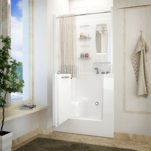 MediTub Walk-In 31 x 40 Right Drain White Soaking Walk-In Bathtub - 3140RWS