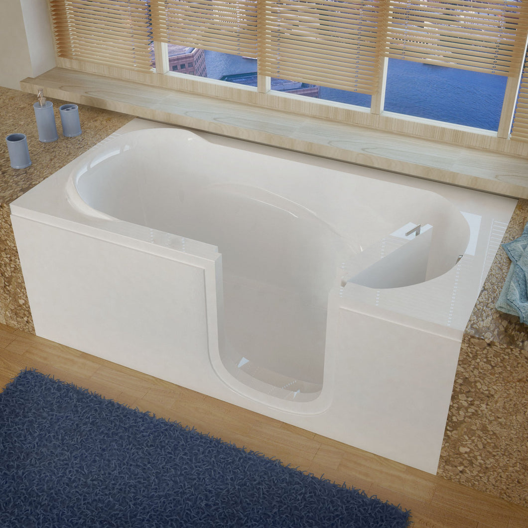 MediTub Step-In 30 x 60 Right Drain White Soaking Step-In Bathtub - 3060SIRWS