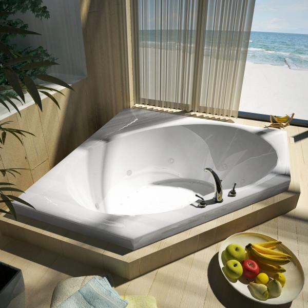 Atlantis Whirlpools Eclipse 60 x 60 Corner Air & Whirlpool Jetted Bathtub Right Sided