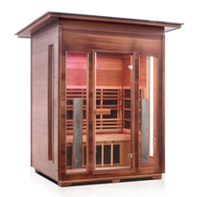 Load image into Gallery viewer, Enlighten Sauna Rustic 4 Person Slope Roof facing right with white background