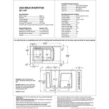 Load image into Gallery viewer, MediTub Walk-In 26 x 53 Right Drain White Air Jetted Walk-In Bathtub - 2653RWA
