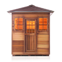 Load image into Gallery viewer, Enlighten Sauna Sierra 4 Person Peak Roof facing front with white background