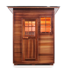 Load image into Gallery viewer, Enlighten Sauna Sierra 4 Person Slope Roof facing front with white background