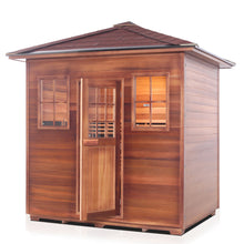 Load image into Gallery viewer, Enlighten Sauna Sierra 5 Person Peak Roof facing left with white background