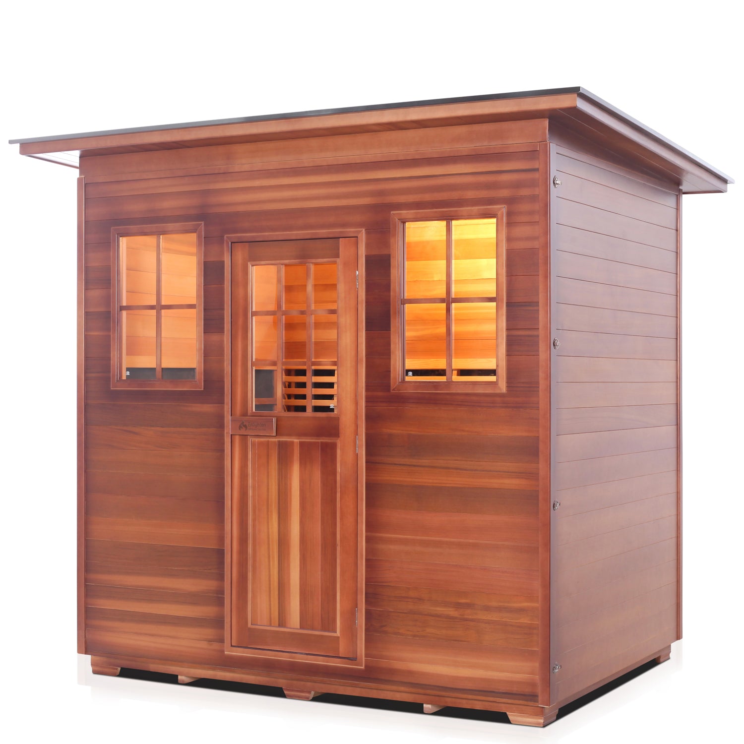 Enlighten Sauna Sierra 5 Person Slope Roof facing left with white background