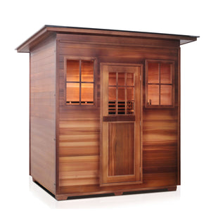 Enlighten Sauna Sierra 4 Person Slope Roof facing right with white background