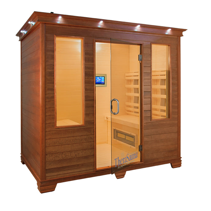 TheraSauna Far Infrared Four Person TS7754 Sauna facing right with white background