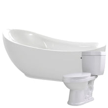 Load image into Gallery viewer, Talyah 71 in. Acrylic Soaking Bathtub with Kame 2-piece 1.28 GPF Single Flush Toilet