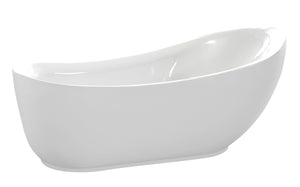 Talyah 71 in. Acrylic Flatbottom Non-Whirlpool Bathtub in White with Kros Faucet in Polished Chrome