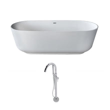 Load image into Gallery viewer, Sabbia 5.9 ft. Solid Surface Classic Soaking Bathtub in Matte White and Kros Faucet in Chrome