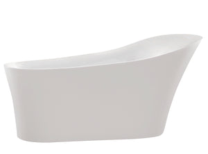 Maple 67 in. Acrylic Flatbottom Non-Whirlpool Bathtub in White with Kros Faucet in Polished Chrome