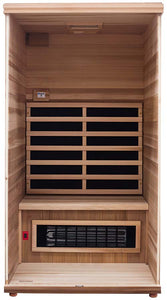 Health Mate - Renew I Infrared Sauna front panel removed to show inside structure