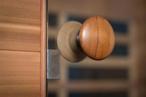 Close up of Health Mate door knob