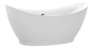 Reginald 68 in. Acrylic Soaking Bathtub in White with Tugela Faucet in Polished Chrome