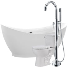 Load image into Gallery viewer, Reginald 68 in. Acrylic Soaking Bathtub with Kros Faucet and Cavalier 1.28 GPF Toilet