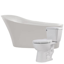 Load image into Gallery viewer, Maple 67 in. Acrylic Soaking Bathtub with Cavalier 2-piece 1.28 GPF Single Flush Toilet