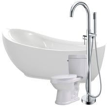 Load image into Gallery viewer, Talyah 71 in. Acrylic Flatbottom Non-Whirlpool Bathtub with Kros Faucet and Talos 1.6 GPF Toilet