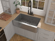 Load image into Gallery viewer, Parthia Farmhouse Handmade Copper 36 in. 0-Hole Single Bowl Kitchen Sink in Hammered Nickel