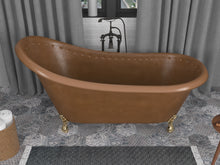 Load image into Gallery viewer, Sivas 66 in. Handmade Copper Slipper Clawfoot Non-Whirlpool Bathtub in Hammered Antique Copper