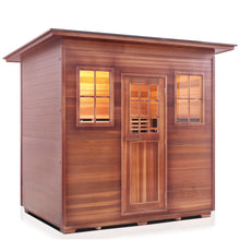 Load image into Gallery viewer, Enlighten Sauna Sierra 5 Person Slope Roof showing right facing view with white background