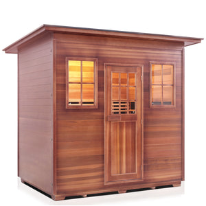Enlighten Sauna Sierra 5 Person Slope Roof showing right facing view with white background