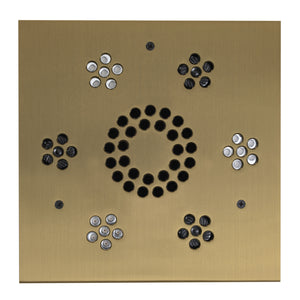 ThermaSol Serenity Light and Music System satin brass square