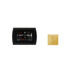 ThermaSol Signatouch Control and Steam Head Kit polished gold square