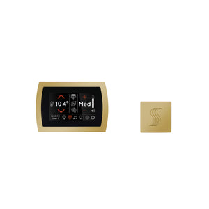 ThermaSol Signatouch Steam Shower Control w/ Trim Upgrade and Steam Head Kit polished brass square