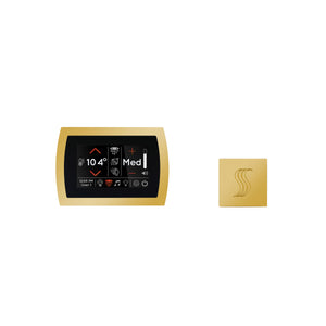 ThermaSol Signatouch Steam Shower Control w/ Trim Upgrade and Steam Head Kit polished gold square