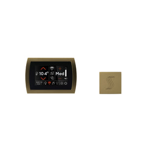 ThermaSol Signatouch Steam Shower Control w/ Trim Upgrade and Steam Head Kit satin brass square