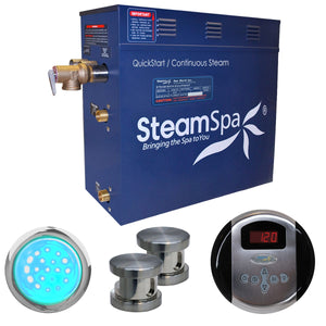 SteamSpa Indulgence QuickStart Acu-Steam Bath Generator Package in Brushed Nickel