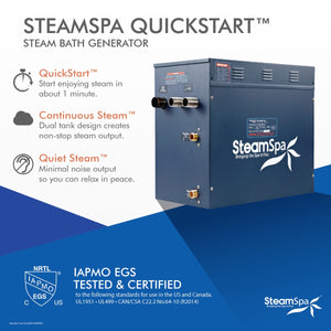 SteamSpa Indulgence QuickStart Acu-Steam Bath Generator Package in Brushed Nickel with Touch Controller